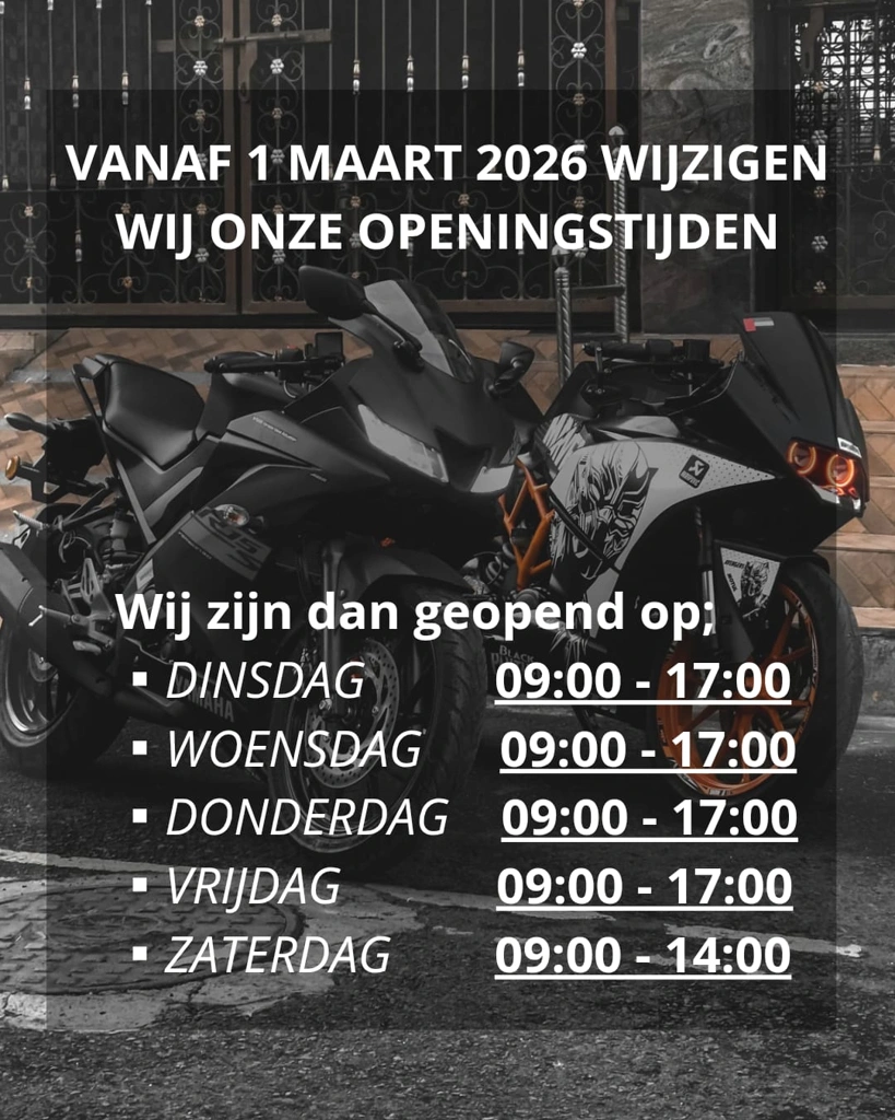 Openingstijden per 1 maart 2026!